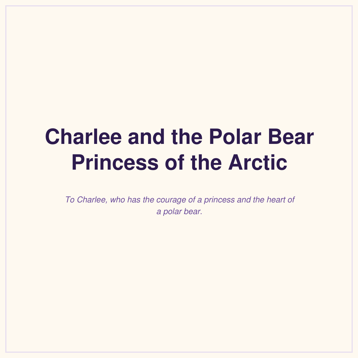 Charlee setting out across the ice at the start of her story
