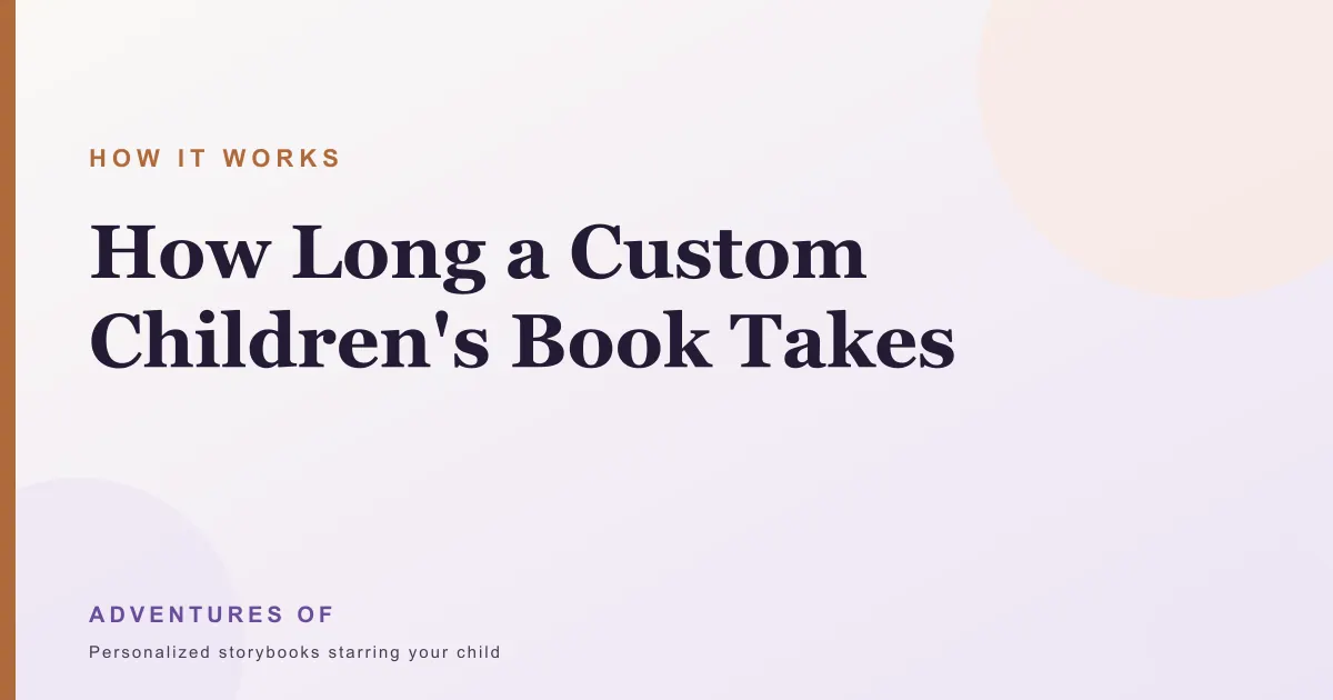 How Long Does It Take to Make a Custom Children's Book?