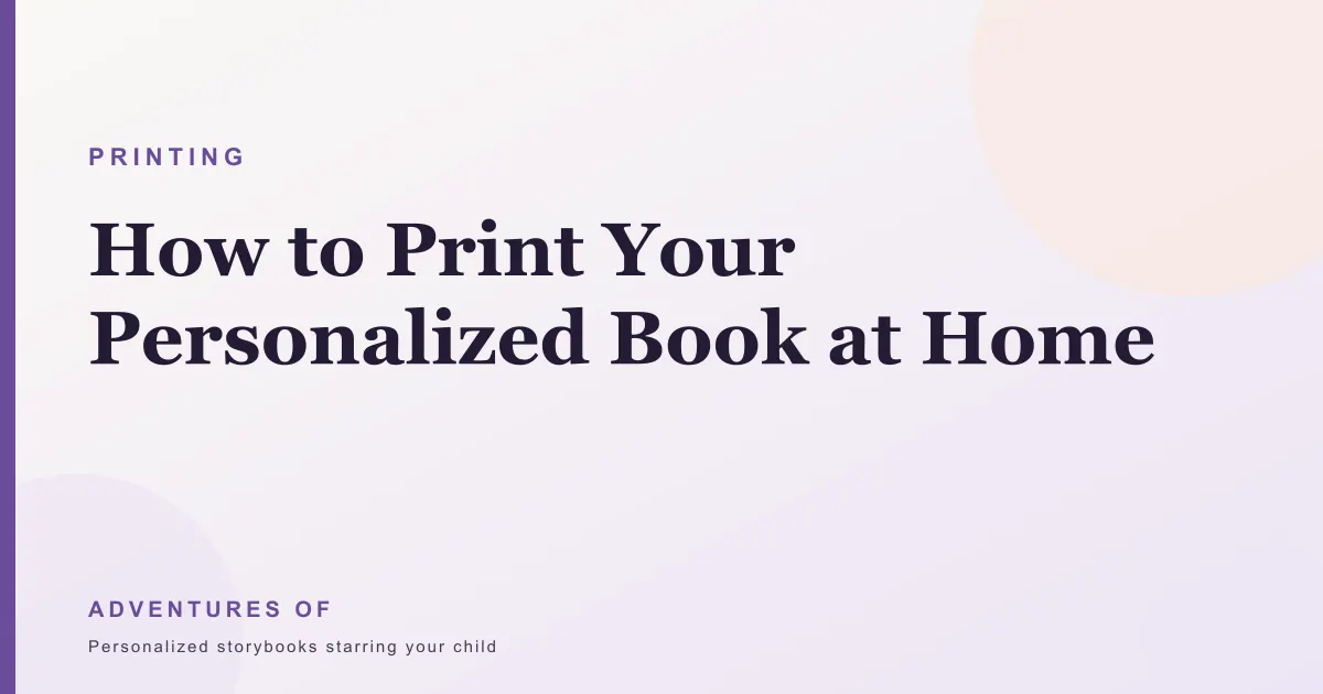 Printing Your Adventures Of Book at Home: A Quick Guide