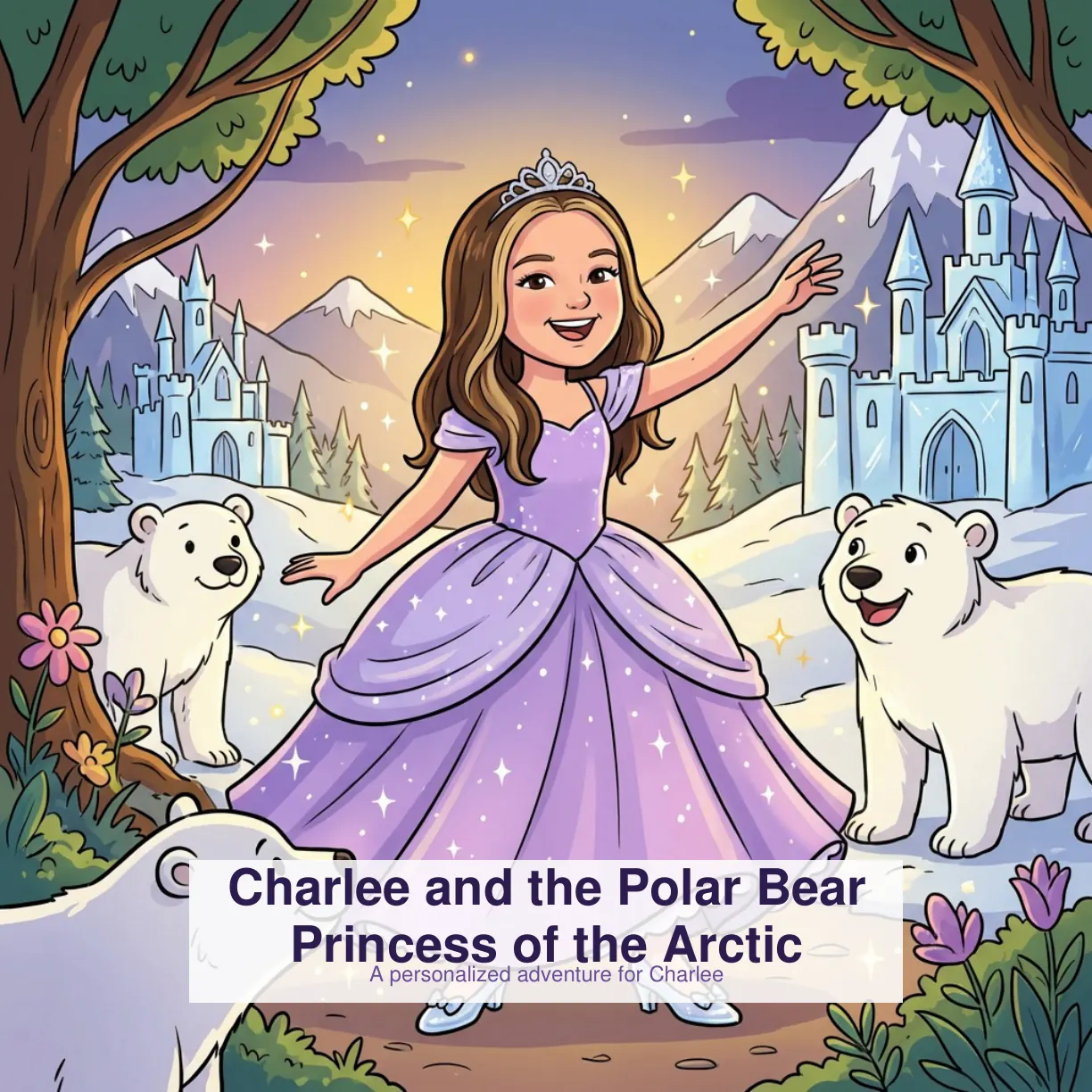 Cover of Charlee and the Polar Bear Princess of the Arctic, a real personalized book starring Charlee