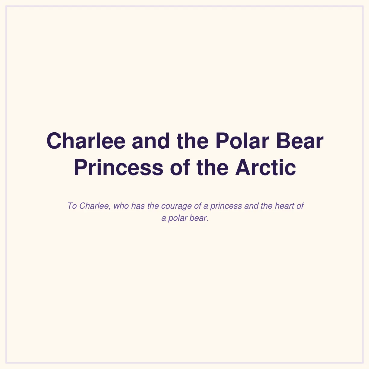 Charlee setting out across the ice at the start of her story